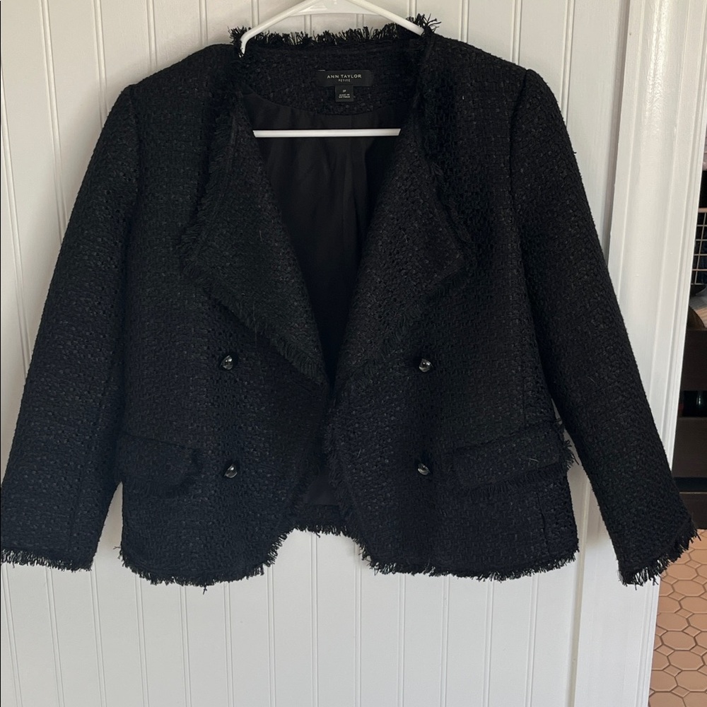 Ann Taylor Black Textured Blazer